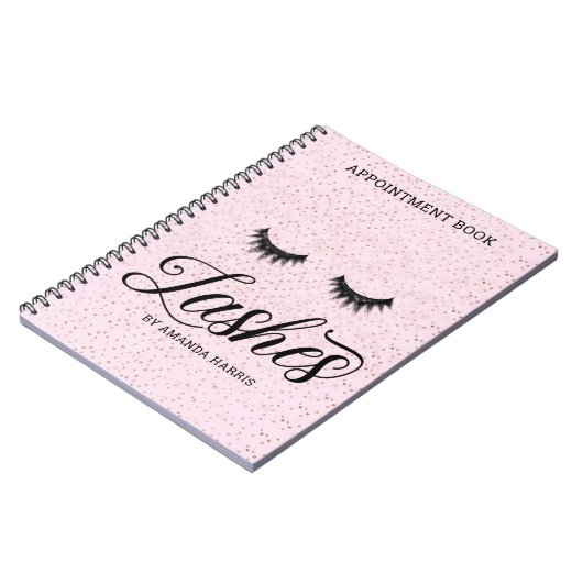 Blush Pink Lashes Notizblock (Linke Seite)