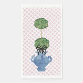 Blush Pink Lattice Topiary Ginger Jar Serviette (Vorderseite)
