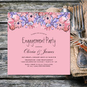Blush Pink Lavendel Floral Engagement Party Einladung