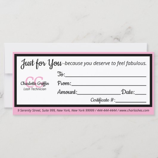 Blush Pink Leopard Lash Schönheitsgeschenk (Rückseite)