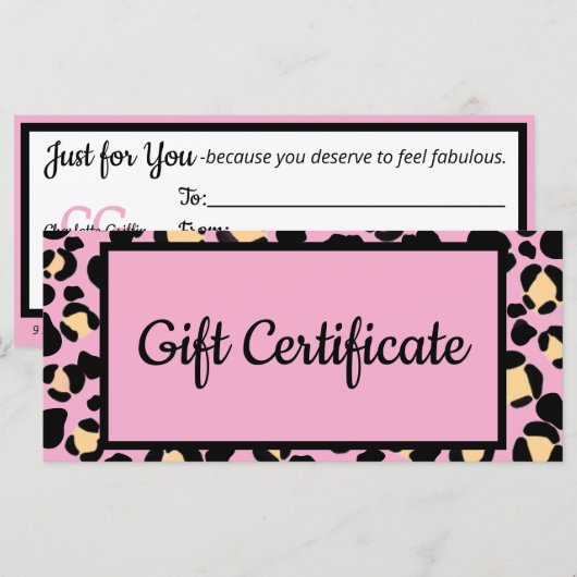 Blush Pink Leopard Lash Schönheitsgeschenk (Vorne/Hinten)