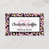 Blush Pink Leopard Print Loyalty Card Lash Makeup Visitenkarte (Vorderseite)