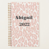 Blush Pink Leopard Print Modern Girl Termin Planer (Vorderseite)