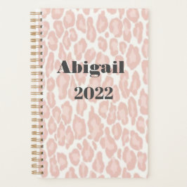 Blush Pink Leopard Print Modern Girl Termin  Planer