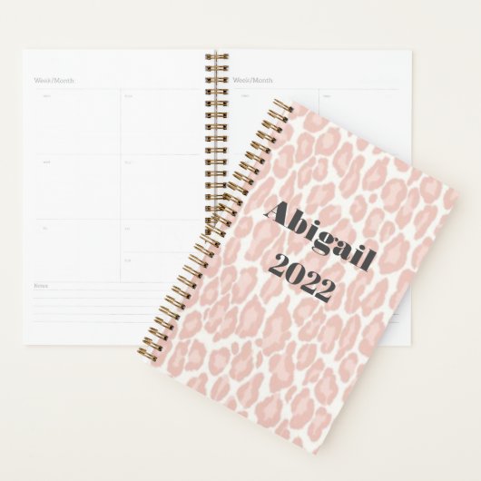Blush Pink Leopard Print Modern Girl Termin Planer (Anzeige)