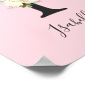 Blush Pink Letter 'I' Kinderzimmer Name Wall Art Poster (Ecke)