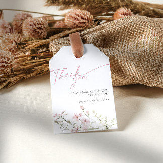 Blush Pink Liebe ist in Bloom Wildblume Vielen Dan Geschenkanhänger