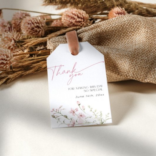 Blush Pink Liebe ist in Bloom Wildblume Vielen Dan Geschenkanhänger