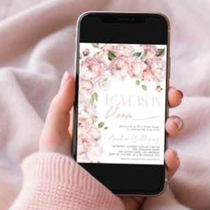 Blush Pink Liebe ist in Blütenflora Brautparty Einladung