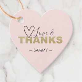 Blush Pink Liebe und Danke für die Tags Geschenkanhänger