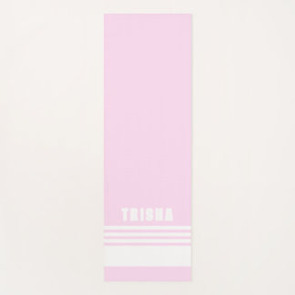 blush pink light modern preppy classic stripes yogamatte