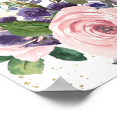 Blush Pink Lila Bloral Bridal Hochzeit Willkommen Poster (Ecke)