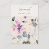 Blush Pink Lila Floral 2 Earring Stud Holder Visitenkarte (Vorderseite)