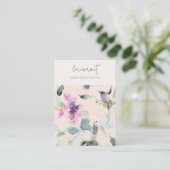 Blush Pink Lila Floral 2 Earring Stud Holder Visitenkarte (Stehend Vorderseite)