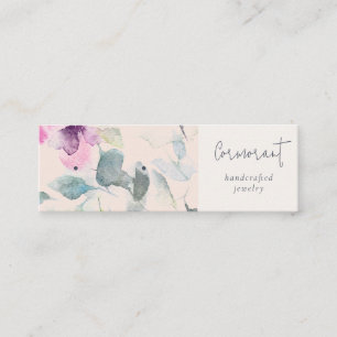 Blush Pink Lila floral Earring Stud Hoop Holder Mini Visitenkarte