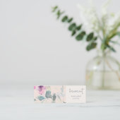 Blush Pink Lila floral Earring Stud Hoop Holder Mini Visitenkarte (Stehend Vorderseite)