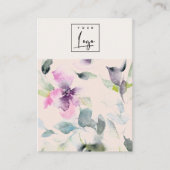 Blush Pink Lila Floral Logo Blank Juwelier Visitenkarte (Vorderseite)