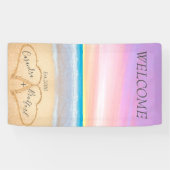 Blush Pink Lila Hearts Beach Begrüßung Banner (Horizontal)