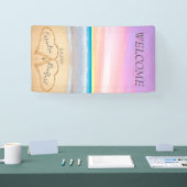 Blush Pink Lila Hearts Beach Begrüßung Banner (Messe)