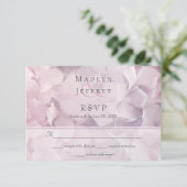 Blush Pink Lila Hydrangea Bloral Wedding RSVP (Stehend Vorderseite)