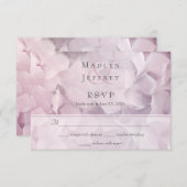 Blush Pink Lila Hydrangea Bloral Wedding RSVP (Vorne/Hinten)