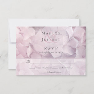 Blush Pink Lila Hydrangea Bloral Wedding RSVP