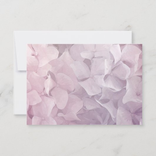 Blush Pink Lila Hydrangea Bloral Wedding RSVP Karte (Rückseite)