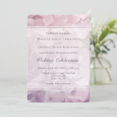 Blush Pink Lila Hydrangea Sommerblumenhochzeit Einladung (Stehend Vorderseite)