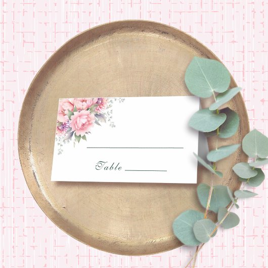 Blush Pink Lila Sage Floral Wasserfarbe Romantisch Platzkarte