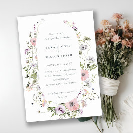 Blush Pink Lilac Wildblume Paare Dusche einladen Dankeskarte