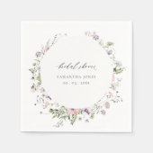 Blush Pink Lilac Wildblume Wreath Brautparty Serviette (Vorderseite)