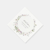 Blush Pink Lilac Wildblume Wreath Brautparty Serviette (Ecke)