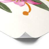 Blush Pink Lily Botanical Wedding Welcome Poster (Ecke)