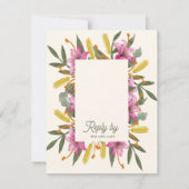 Blush Pink Lily QR Code Botanical Floral Wedding RSVP Karte (Vorderseite)