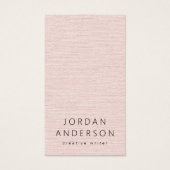 Blush pink linen look logo QR code business cards (Vorderseite)