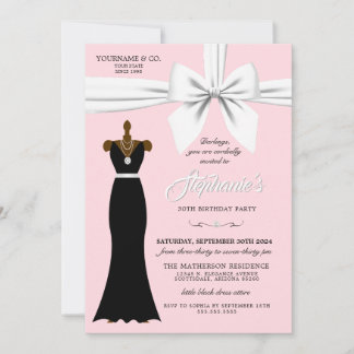 Blush Pink Little Black Dress Ethnic Geburtstag Einladung