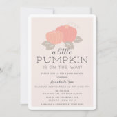 Blush Pink Little Pumpkin Baby Dusche Einladung (Vorderseite)