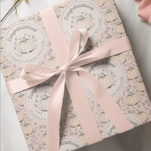 Blush Pink Little Pumpkin Baby Gratulation Geschenkpapier