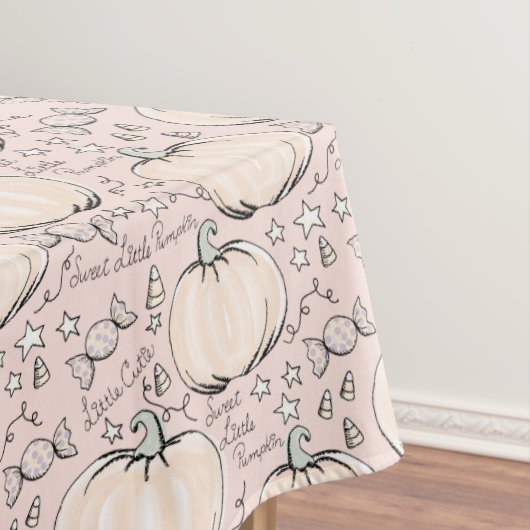 Blush Pink Little Pumpkin Baby Halloween Tischdecke (Beispiel)