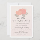Blush Pink Little Pumpkin Girl Geburtstag Einladung (Vorderseite)