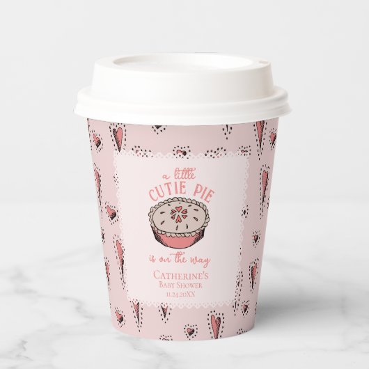 Blush Pink Little Süsse Pie Fall Baby Dusche Pappbecher (Vorderseite)