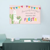 Blush Pink Llama Fun Cactus Birthday Party Willkom Banner (Messeveranstaltung)