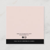 Blush-Pink-Logo-Ohrringe-Anzeigetafel Telefonnummerkarte (Rückseite)