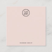 Blush-Pink-Logo-Ohrringe-Anzeigetafel Telefonnummerkarte (Vorderseite)