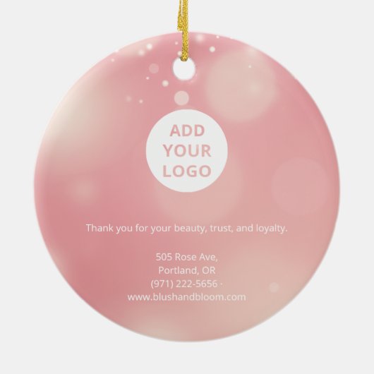 Blush Pink Logo Ornament for Salons (Hinten)