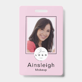 Blush Pink Logo Photo Makeup Ausweis
