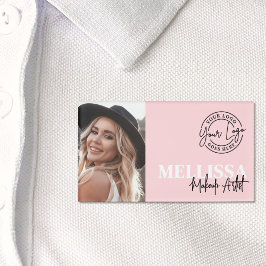 Blush Pink Logo Photo Makeup Namenschild