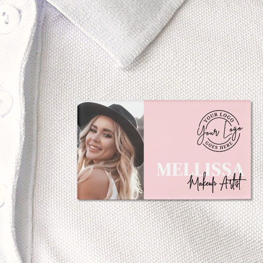 Blush Pink Logo Photo Makeup Namenschild