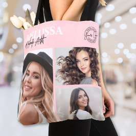 Blush Pink Logo Photo Makeup Tasche