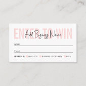 Blush-Pink-Logo-Preis Zeichn Raffle Business Ticke Platzkarte (Vorderseite)